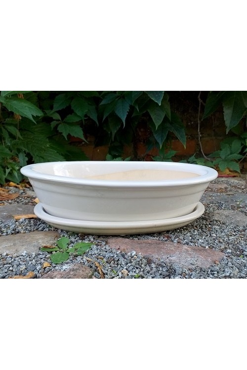 Biaa owalna doniczka do bonsai s/4 79991443 - 40x29x8 cm - doniczki-poznan.pl