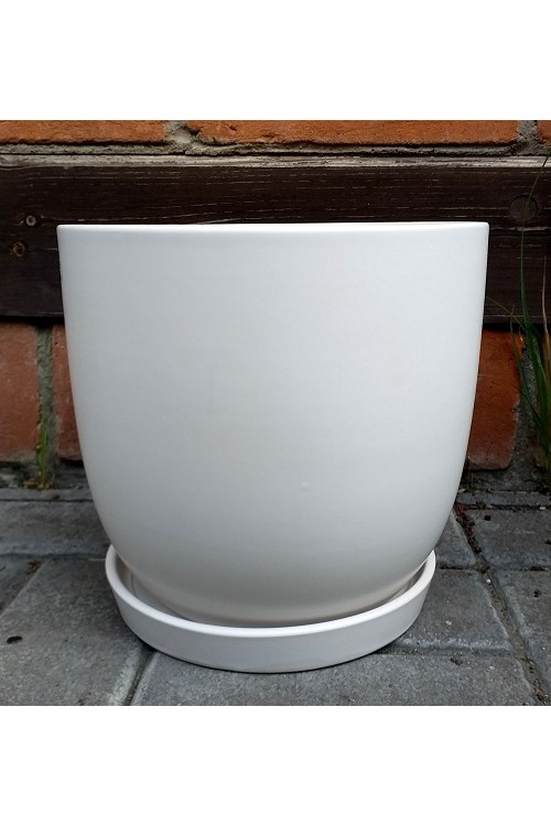 D Donica Bao klasyczna biaa mat s/3 79992899 - 24x21 cm - doniczki-poznan.pl