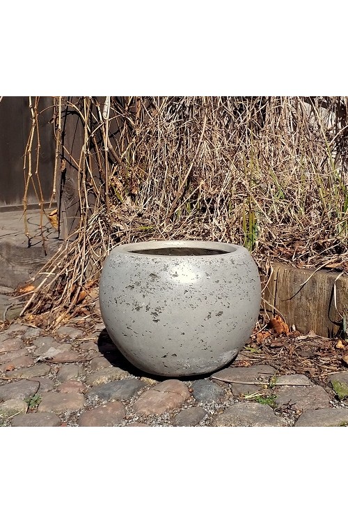 D Donica Szary Cement kula s/1 25375 - 28x21 cm - doniczki-poznan.pl