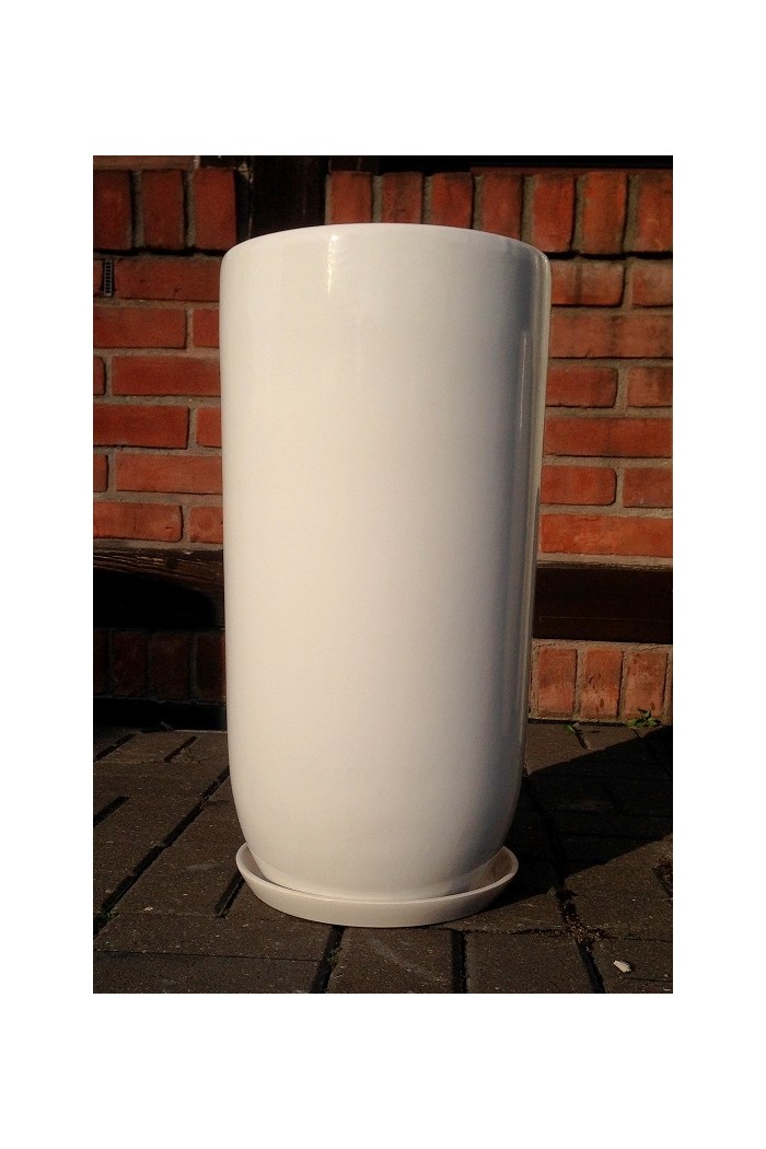 D Donica wazon Junia wski biay s/2 6290 - 28x53 cm - doniczki-poznan.pl