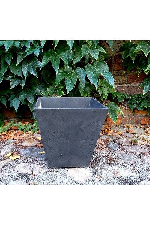 Donica ArtStone kwadratowa czarna Ella 9706 - 30x30x30 cm - doniczki-poznan.pl