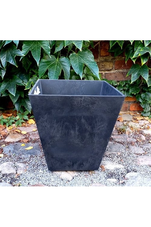 Donica ArtStone kwadratowa czarna Ella 9707 - 35x35x35 cm - doniczki-poznan.pl