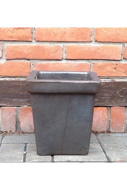 Donica Terste kwadratowa z rantem grafitowa 6501 - 17x17x22 cm