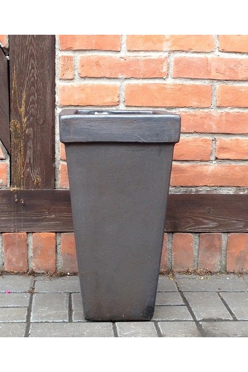Donica Terste kwadratowa z rantem wysoka grafitowa 6502 - 26x26x49 cm