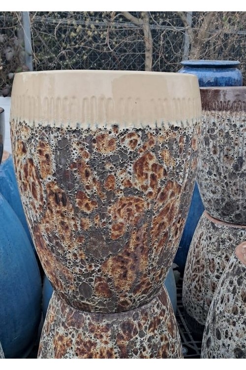 Donica Vici Belly wysoka vulcano krem s/3 79995647 - doniczki-poznan.pl