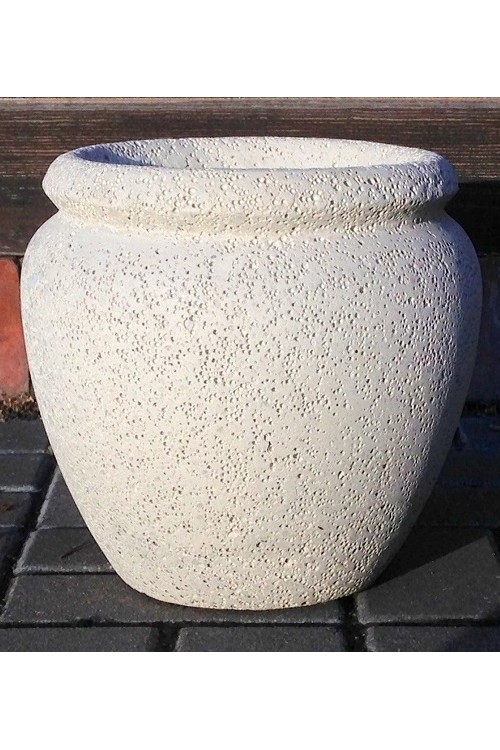 Donica waza pękata biały kamień 24891 - 55x50 cm - doniczki-poznan.pl