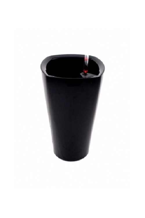 Donica wazon czarny z systemem nawadniania 9605 - 35x35x61 cm - doniczki-poznan.pl