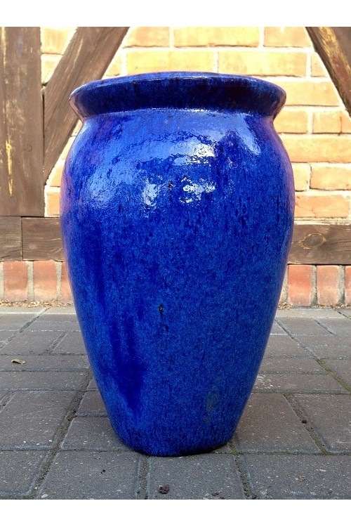 Donica wazon szkliwiony niebieski s/2 79991590 - 38x50 cm - doniczki-poznan.pl