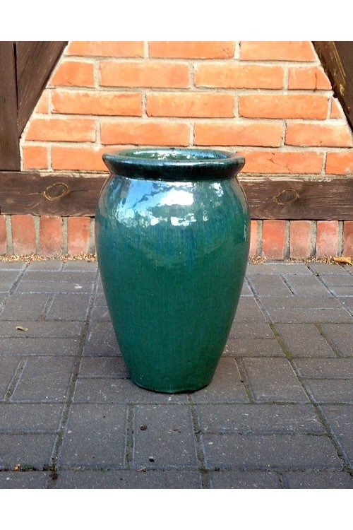 Donica wazon szkliwiony turkusowy s/1 79991568 - 27x40 cm - doniczki-poznan.pl