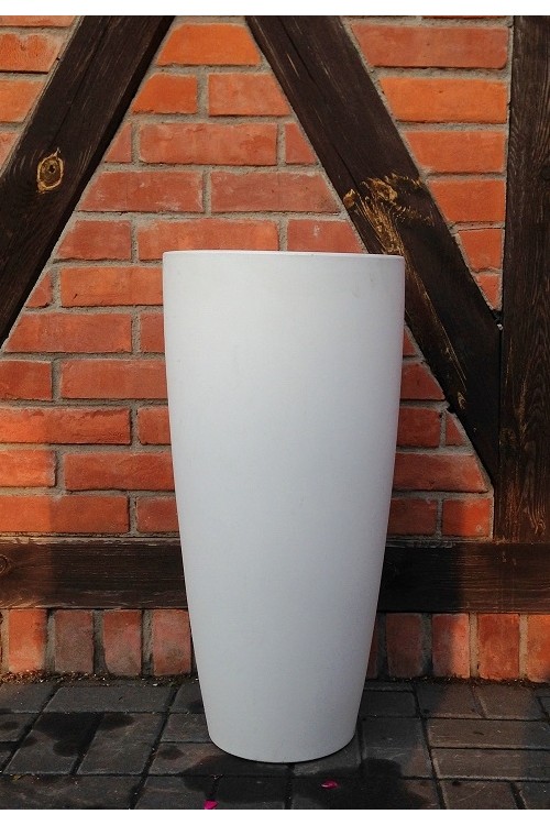 Donica woska wazon wysoki biay matowy 520002 - 33x70 cm - doniczki-poznan.pl