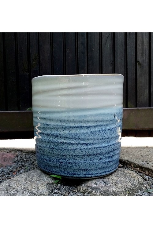 Doniczka Blue Marine walec biao-niebieski s/2 79992243 - 15x15 cm - doniczki-poznan.pl