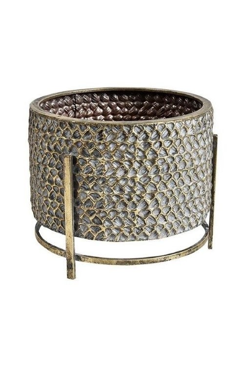 Doniczka Gold line metal na nkach s/2 138381