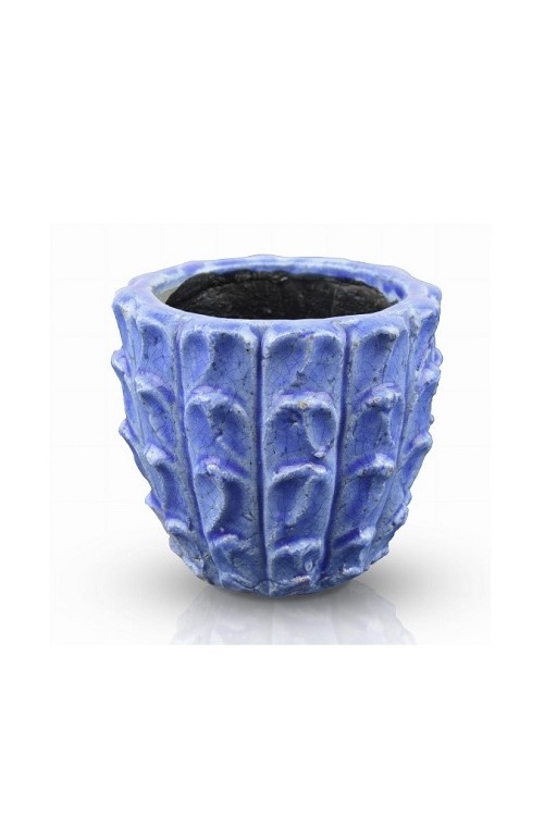 Doniczka Mares niebieska fiokowa 79993357 - 16x14 cm - doniczki-poznan.pl