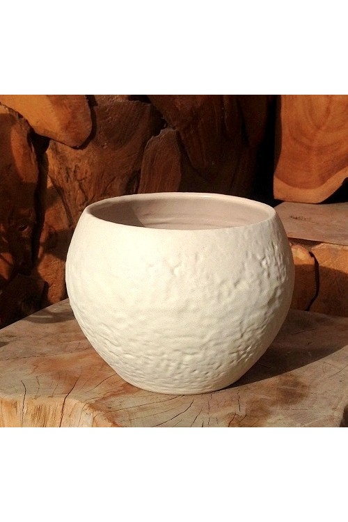 Doniczka Stone Kula Krem 14366 - rednica 15,5 cm - doniczki-poznan.pl