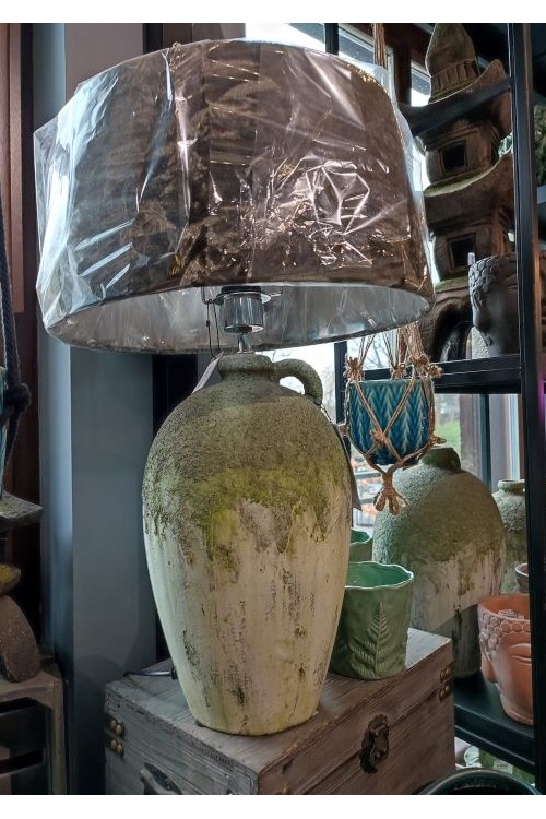 Lampa stołowa ROCIO XL green&antique 163070 - 22x45 cm + abażur - doniczki-poznan.pl