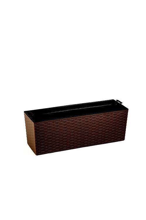 Skrzynka rattan brz z wkadem 8168 - 18x56x19,5 cm - doniczki-poznan.pl