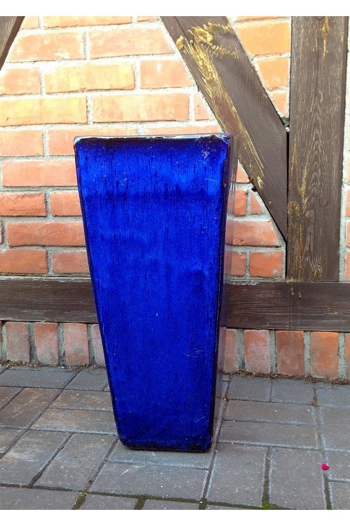 Wazon Sumba kwadratowy  niebieski s/1 79991854 - 27x60 cm - doniczki-poznan.pl
