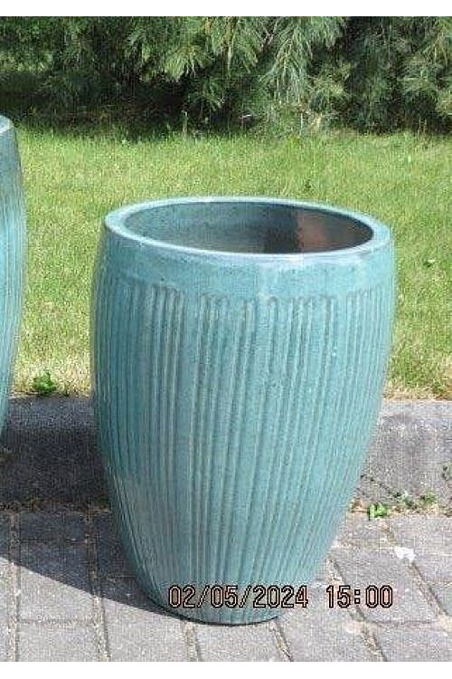 Wazon Vici pkaty ryflowany zielone ctki s/1 79995442 - doniczki-poznan.pl