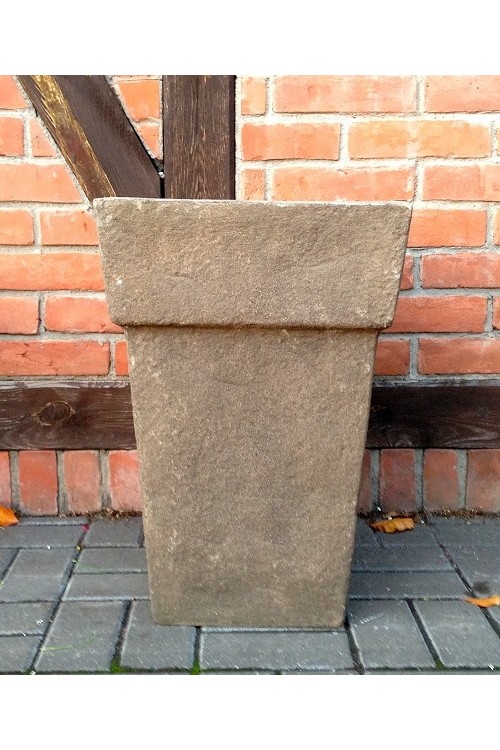 Wysoka ciemnobrązowa donica prostokątna z rantem s/2 8114 - 38x38x57 cm - doniczki-poznan.pl